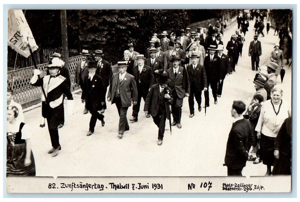 1931 Guild Singer Day Choir Zunftsangertag Thalwil Germany RPPC Photo Postcard