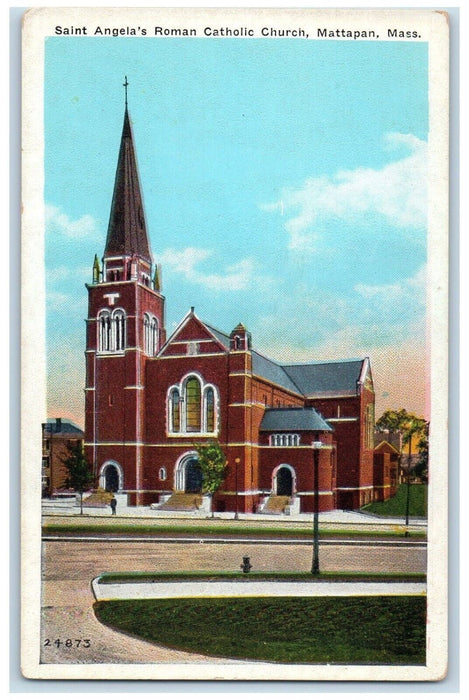 Saint Angela's Roman Catholic Chruch Mattapan Massachusetts MA Vintage Postcard