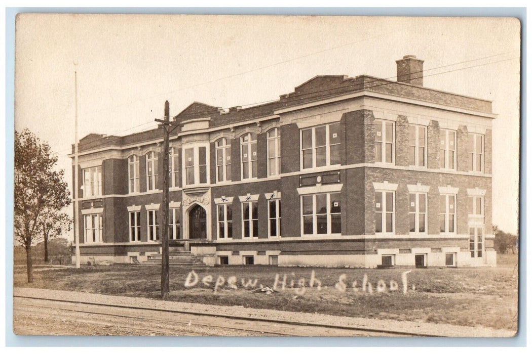 c1910's High School Building Depew New York NY RPPC Photo Antique Postcard