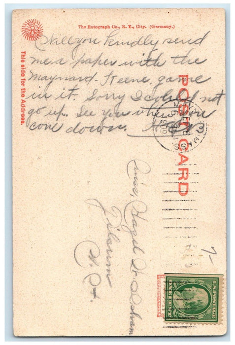 1909 Primary & Grammar School Building Maynard Massachusetts MA Vintage Postcard