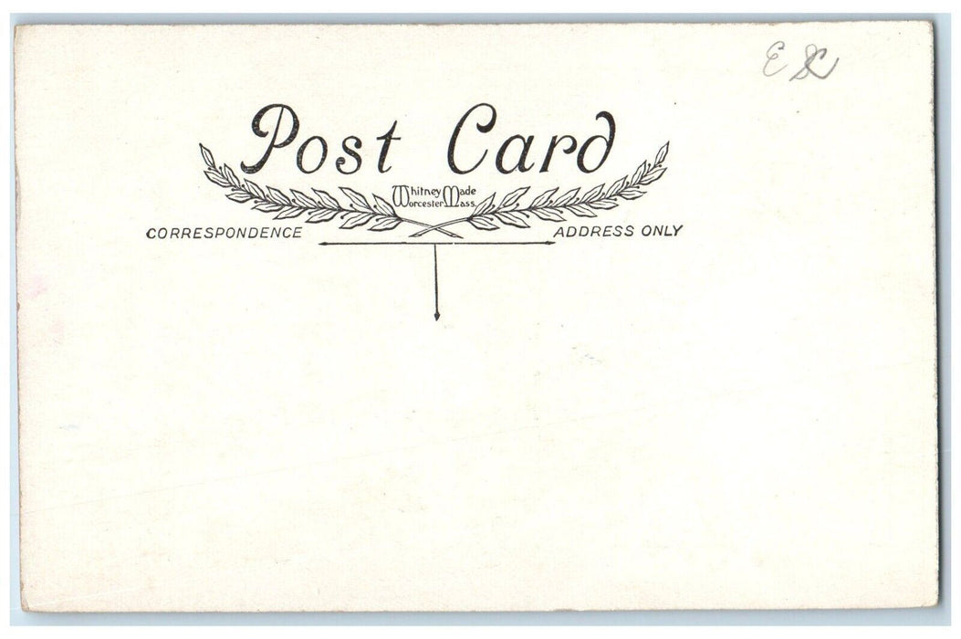 c1910's Christmas Little Boy Holding Mistletoe Winter Unposted Antique Postcard