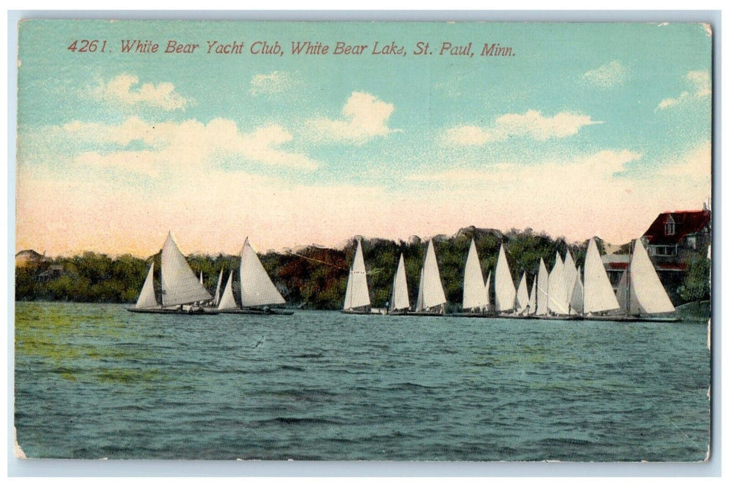 c1910 White Bear Yacht Club White Bear Lake Boat St. Paul Minnesota MN Postcard