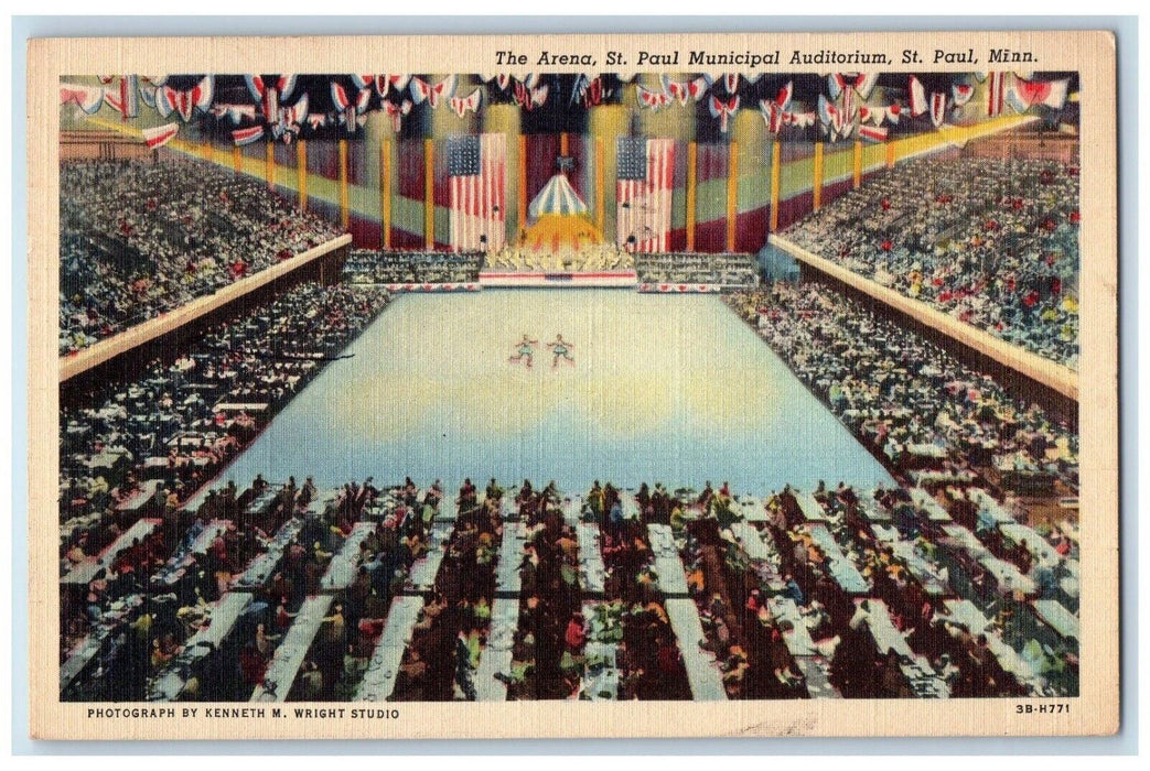 1948 Arena St. Paul Municipal Auditorium Interior St. Paul Minnesota MN Postcard