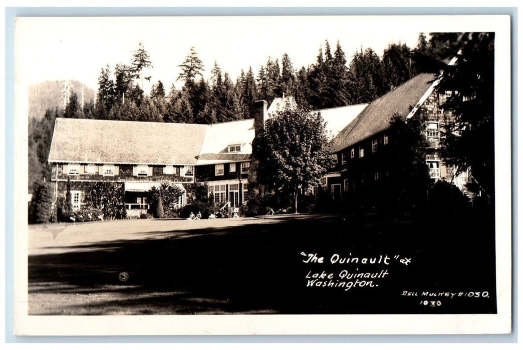 c1940s Lodge Dell Mulkey The Quinault Lake Washington WA RPPC Photo Postcard