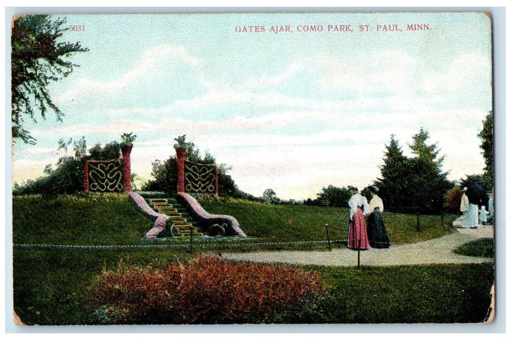 c1910 Gates Ajar Como Park Plant Garden St. Paul Minnesota MN Vintage Postcard