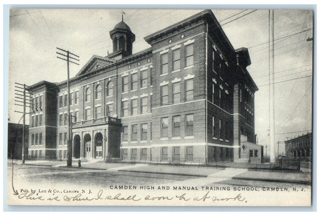 c1905 Camden High Manual Training School Camden New Jersey NJ Vintage Postcard