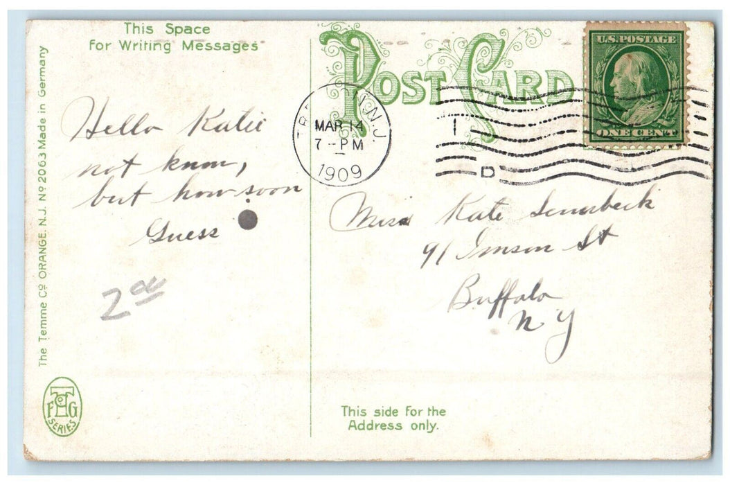 1909 Old Stoney Brook Bridge Princeton New Jersey NJ Vintage Antique Postcard