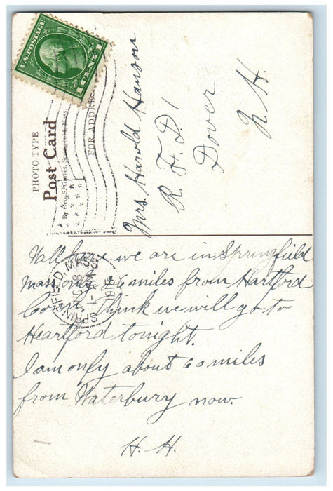 1915 Court Square Theatre Building Hotel Springfield Massachusetts MA Postcard