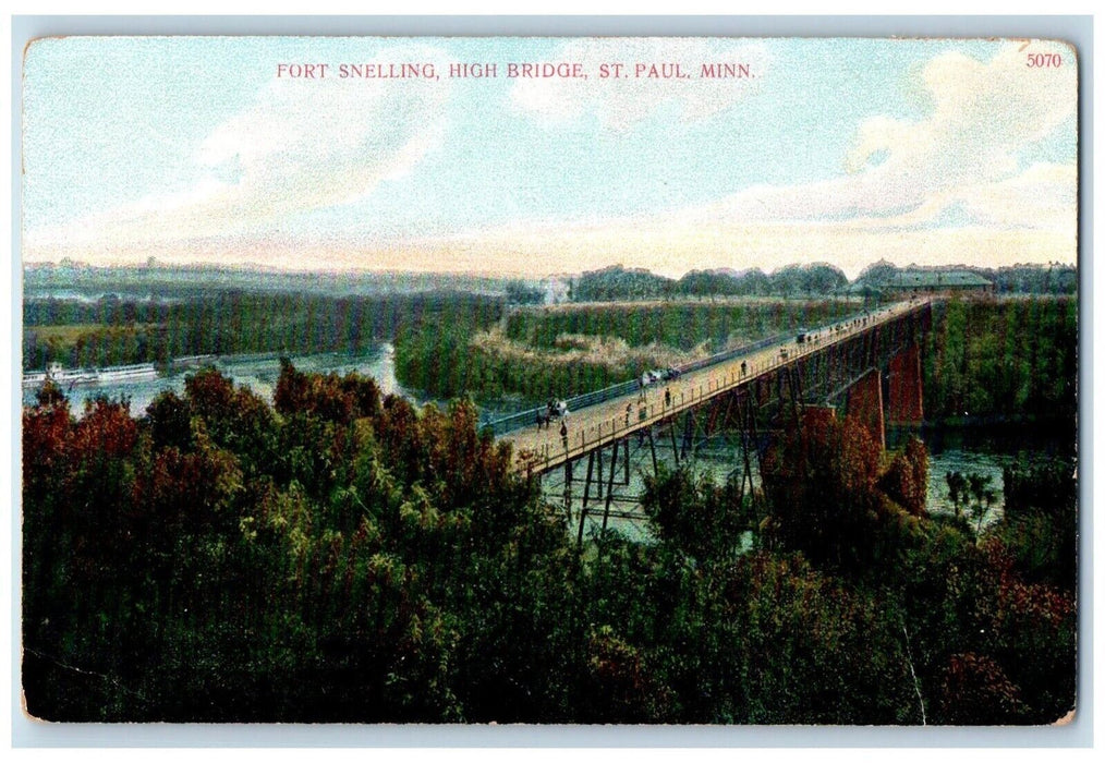 c1910 Fort Snelling High Bridge Exterior River Lake St. Paul Minnesota Postcard