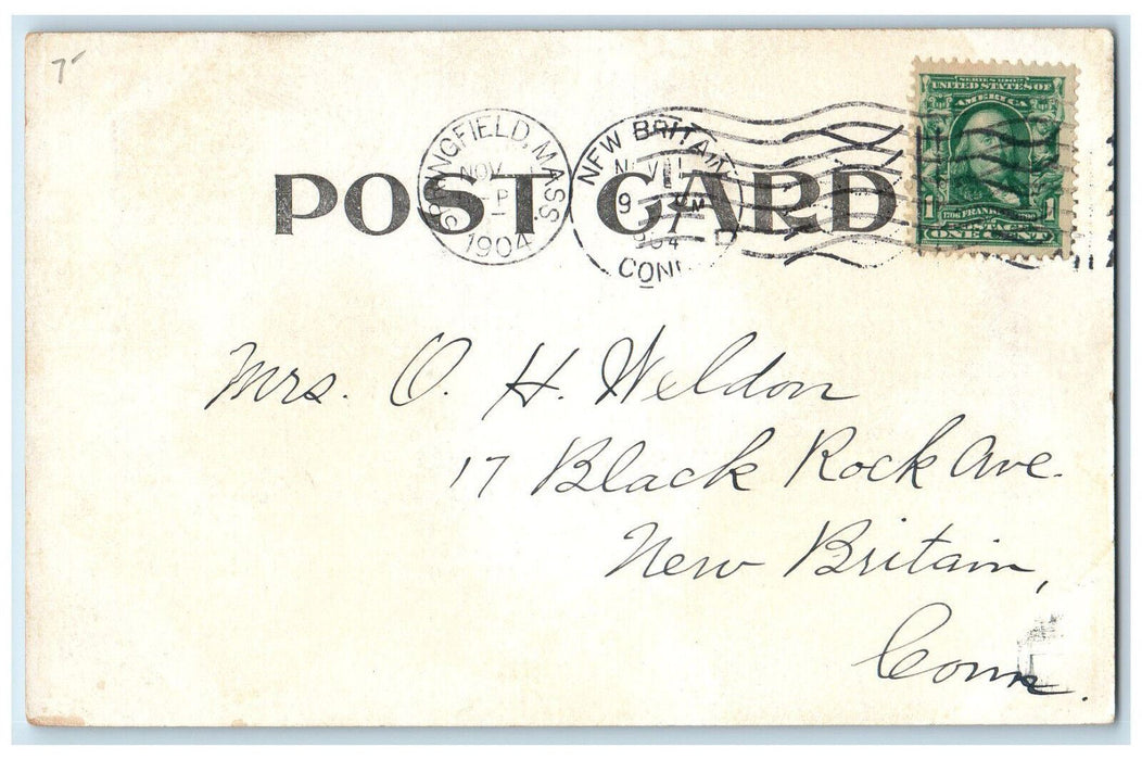 1904 View Of The Old Toll Bridge Springfield Massachusetts MA Antique Postcard