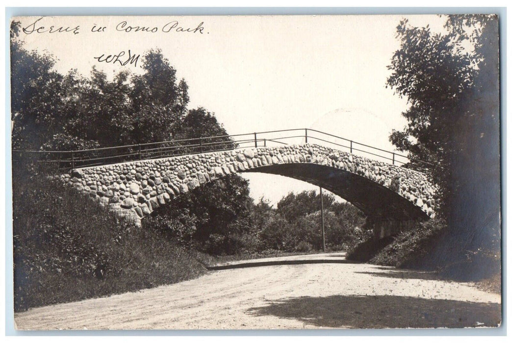 1905 Scene At Como Park Bridge St. Paul Minnesota MN RPPC Photo Posted Postcard