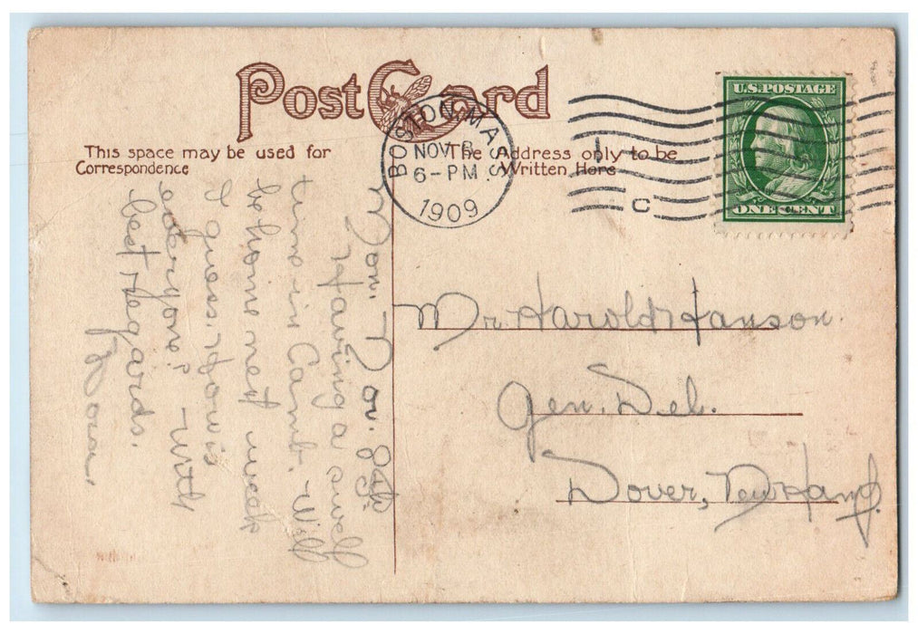 1909 English High School Cambridge Boston Massachusetts MA Antique Postcard