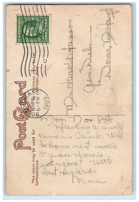 1909 English High School Cambridge Boston Massachusetts MA Antique Postcard