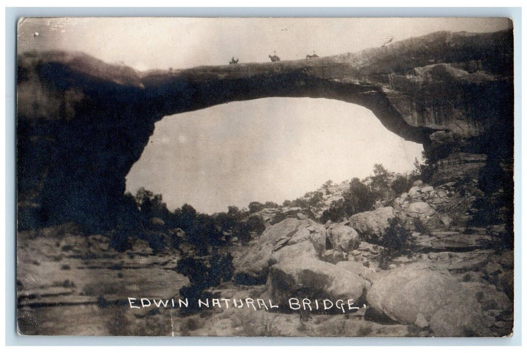 c1910s Edwin Natural Bridge Owachomo San Juan Co. Utah UT RPPC Photo Postcard
