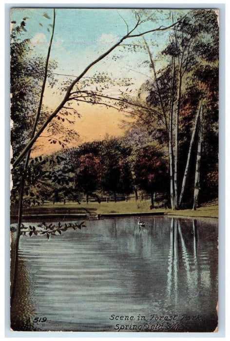 1912 Scene In Forest Park Springfield Massachusetts MA Antique Posted Postcard