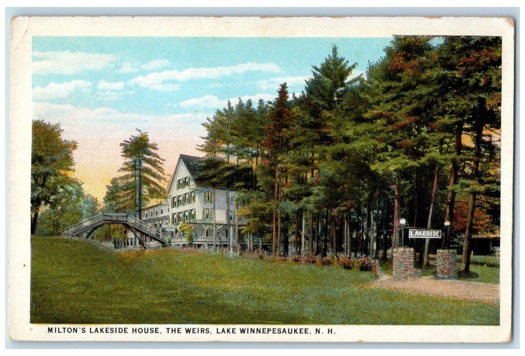 1945 Milton Lakeside House Weirs Lake Winnipesaukee New Hampshire NH Postcard
