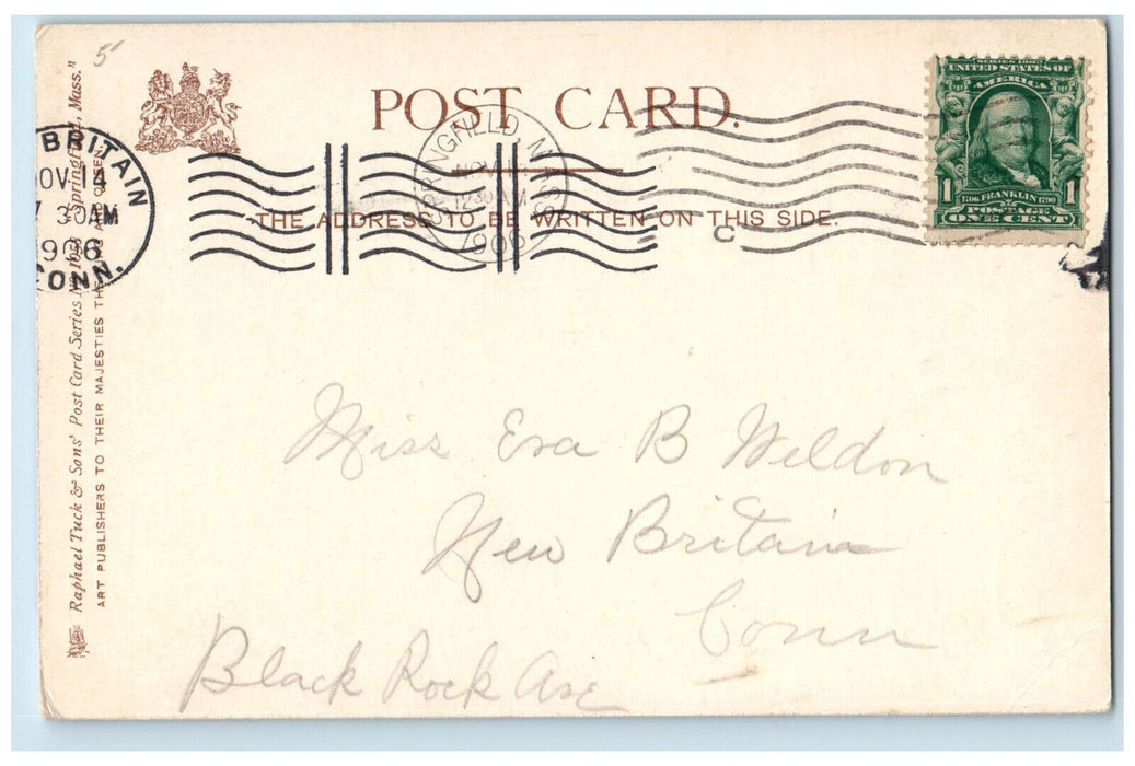 1906 Merrick Park House Mansion Springfield Massachusetts MA Tuck's Postcard