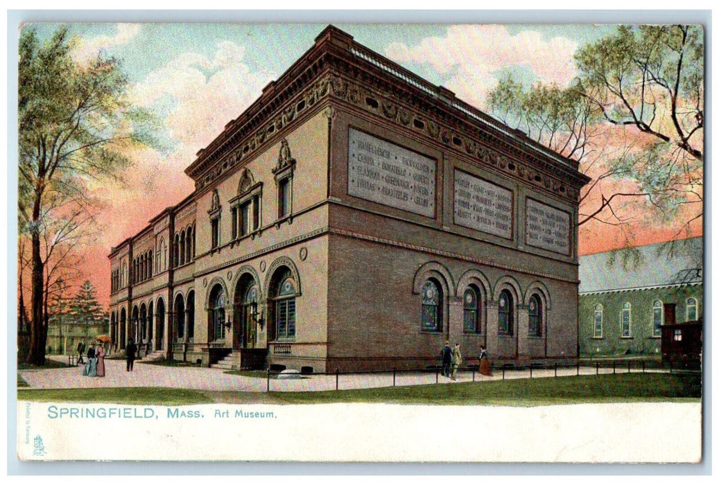 Art Museum Building Exterior Scene Springfield Massachusetts MA Tuck's Postcard
