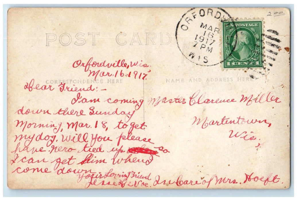 1917 Candid Lyons Bridge View Clinton Iowa IA RPPC Photo Posted Postcard