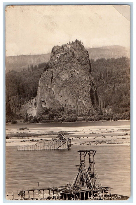 c1922 Castle Rock Columbia River Highway Oregon RPPC Photo Postcard