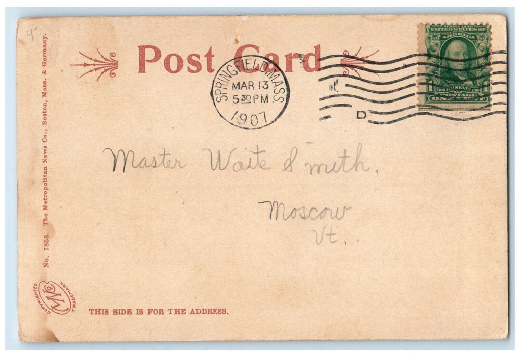 Steamer Ship Silvia On Connecticut River Springfield Massachusetts MA Postcard