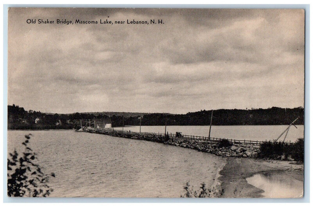 1943 Old Shaker Bridge Mascoma Lake Lebanon New Hampshire NH Vintage Postcard