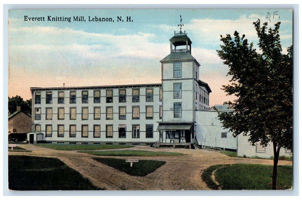 1942 Everett Knitting Mill Weather Vane Building Lebanon New Hampshire Postcard