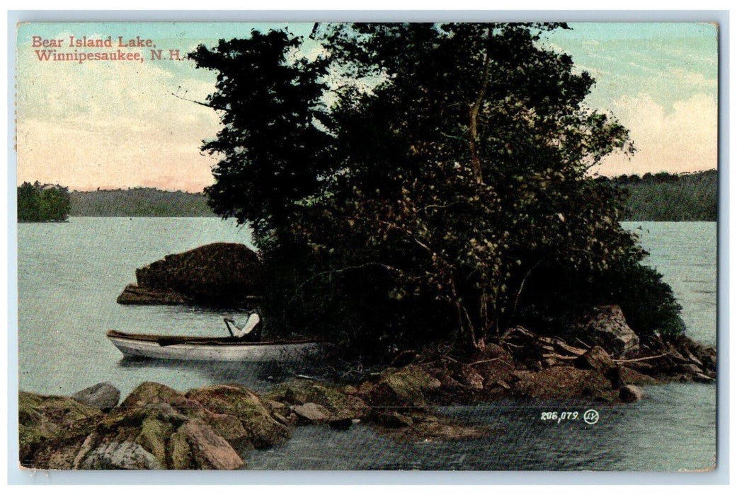 1911 Bear Island Lake Winnipesaukee New Hampshire NH Vintage Souvenir Postcard
