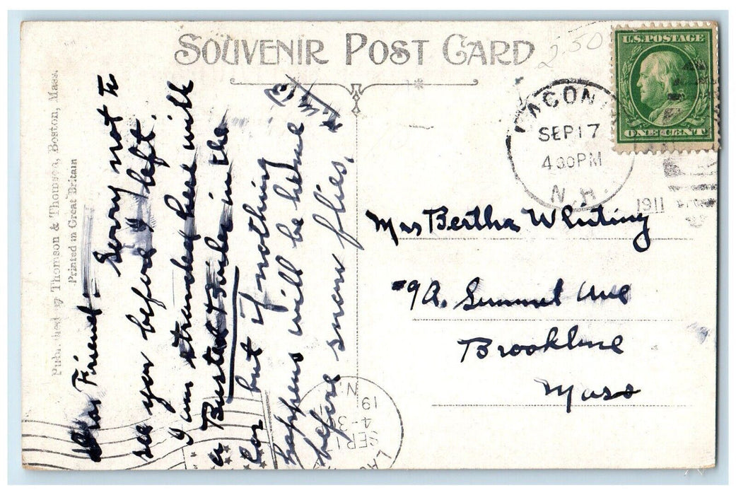 1911 Bear Island Lake Winnipesaukee New Hampshire NH Vintage Souvenir Postcard
