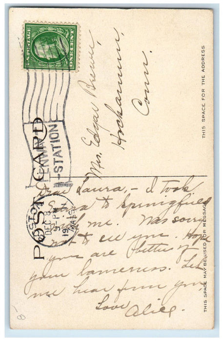 1911  Court Square Garden Park Springfield Boston Massachusetts MA Postcard