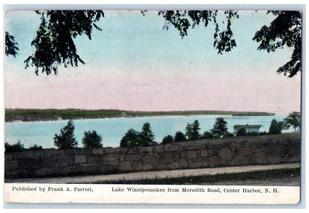 1910 Lake Winnipesaukee Meredith Road Center Harbor New Hampshire NH Postcard
