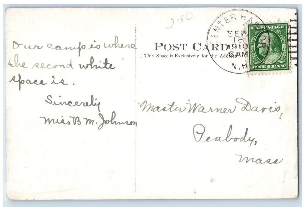 1910 Lake Winnipesaukee Meredith Road Center Harbor New Hampshire NH Postcard