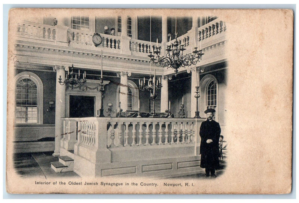 Interior Of The Oldest Jewish Synagogue Newport Rhode Island RI Postcard