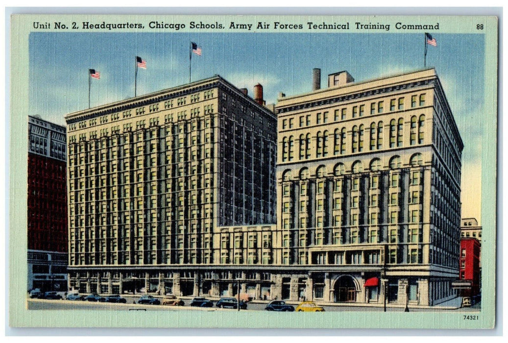 Chicago Schools Army Air Forces Technical Training Command Illinois IL Postcard
