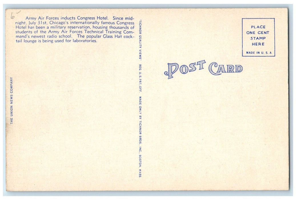 Chicago Schools Army Air Forces Technical Training Command Illinois IL Postcard