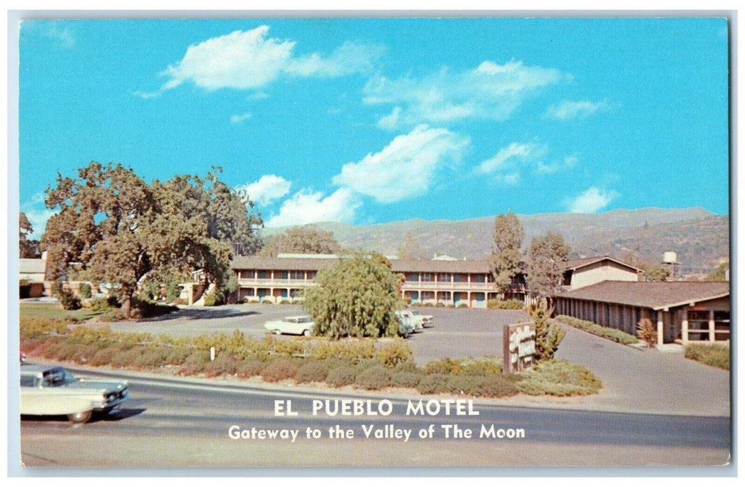c1960 El Pueblo Motel West Napa St Highway Exterior Sonoma California Postcard