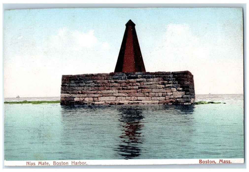 View Of Nixs Mate Boston Harbor Massachusetts MA Antique Unposted  Postcard