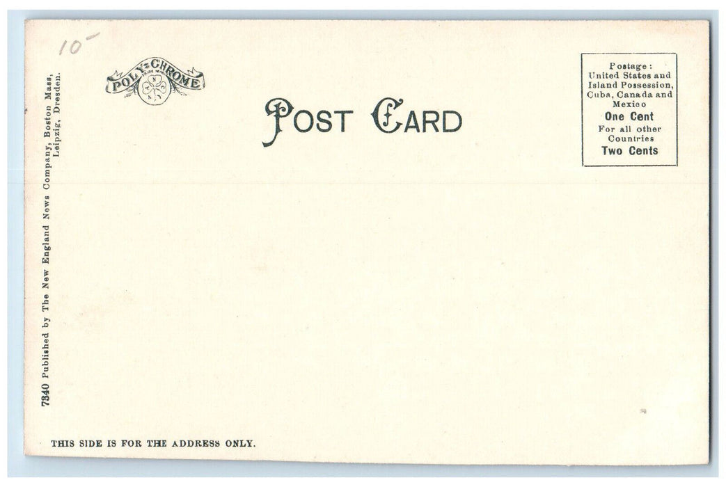 Long Island Light House Boston Harbor Massachusetts MA Antique Postcard