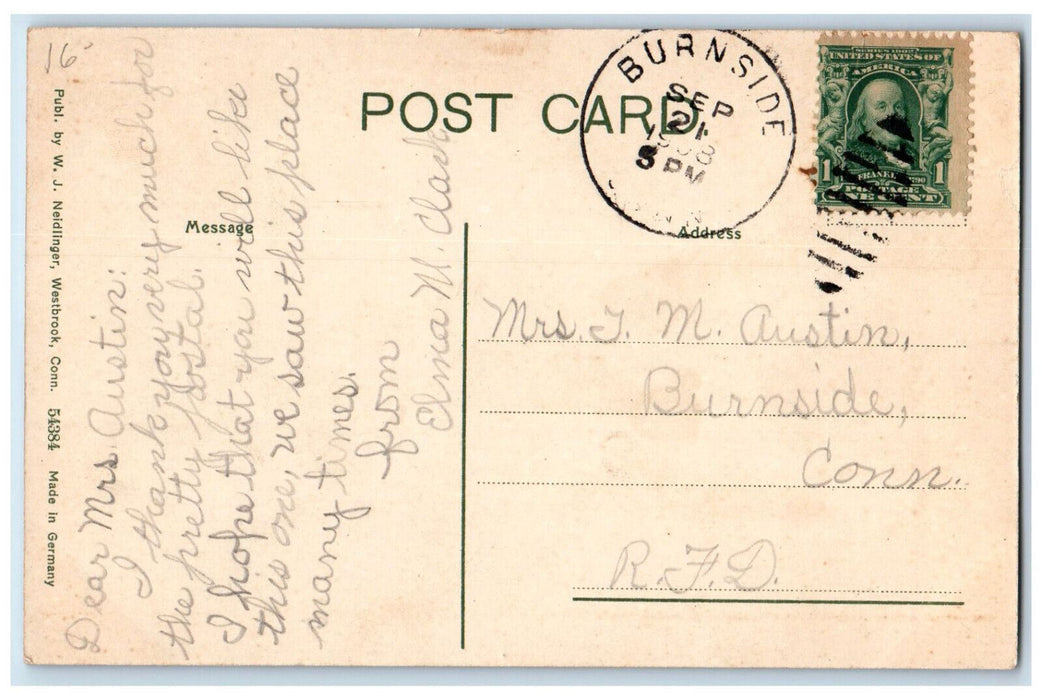 1903 Light House Tender Cactus Passing Inner Light House Saybrook CT Postcard