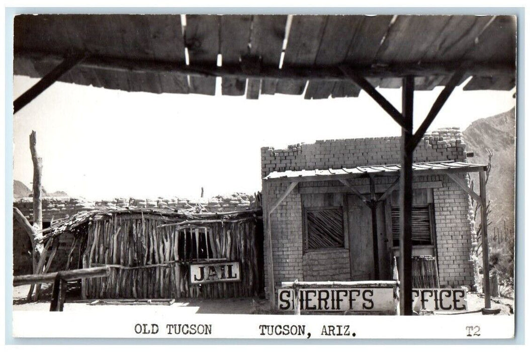 c1950's Sheriff's Office And Jail Old Tucson Arizona AZ RPPC Photo Postcard