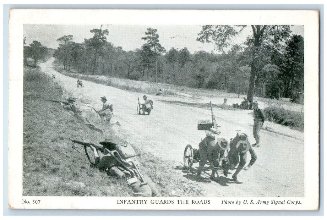 1943 Infantry Guards The Roads Spartanburg South Carolina SC WW2 Postcard