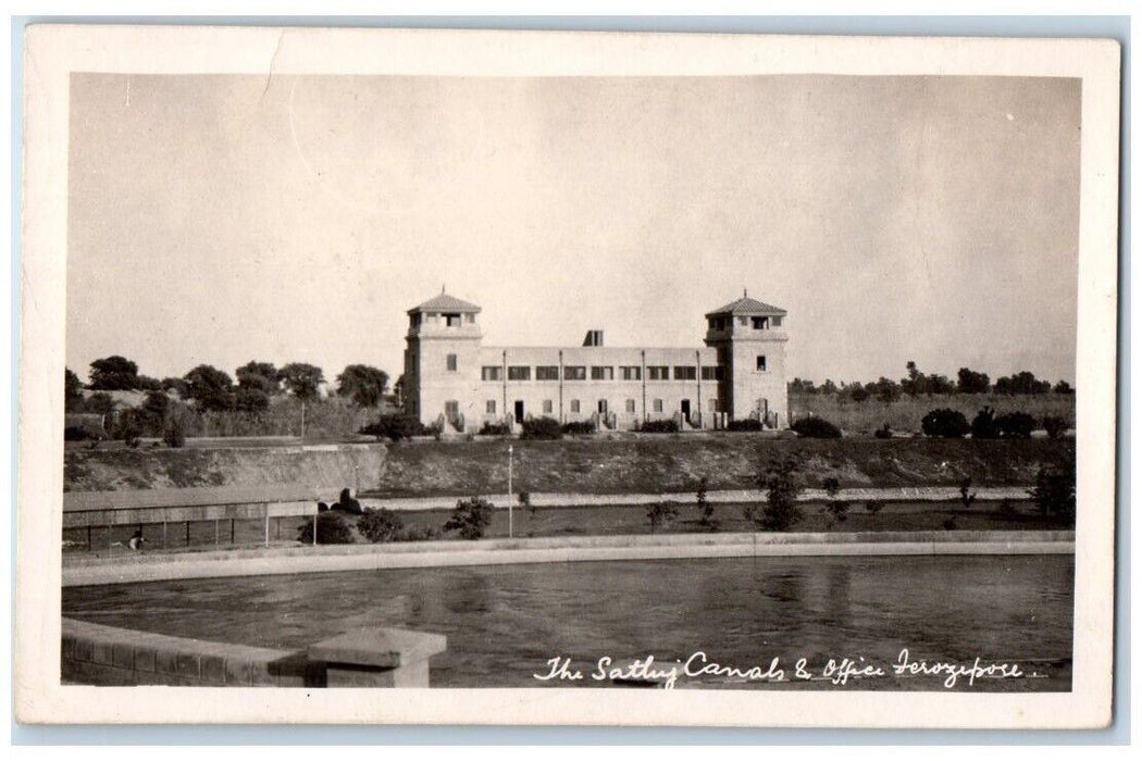 c1950's Sathy Canals & Office Building India RPPC Photo Posted Postcard