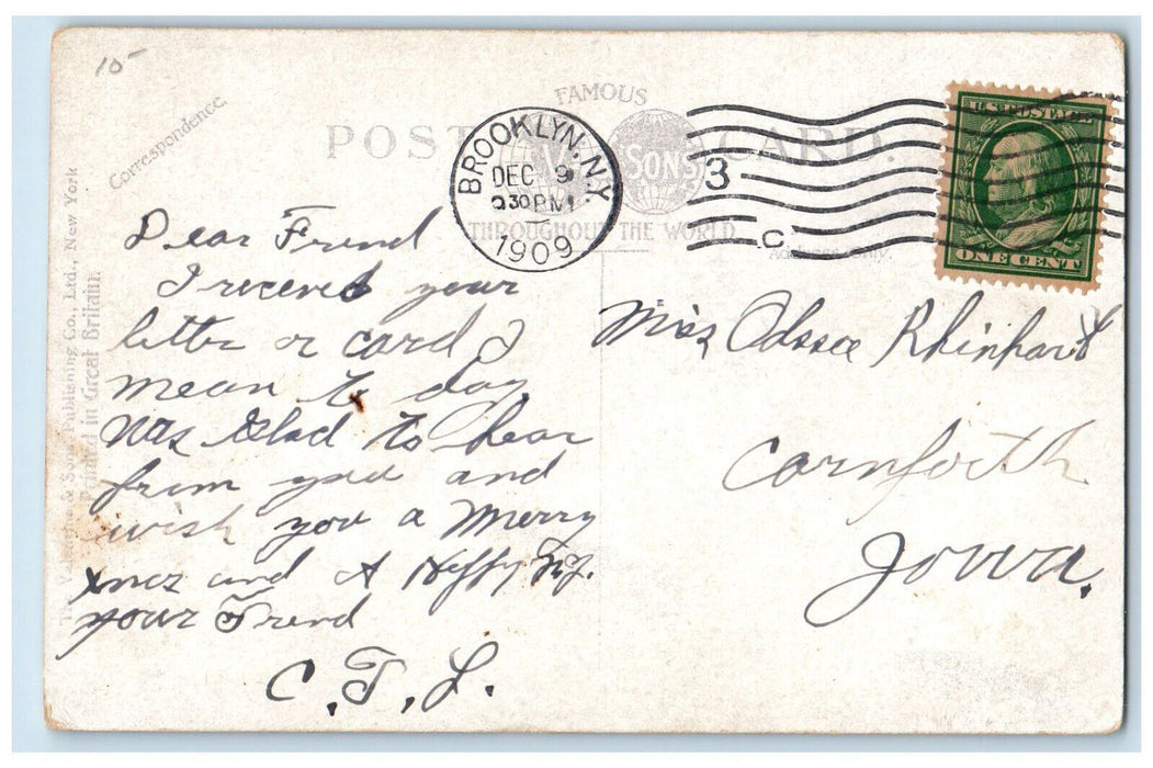 1909 Ships Barber Haircut Scene U.S Navy Brooklyn New York NY Antique Postcard