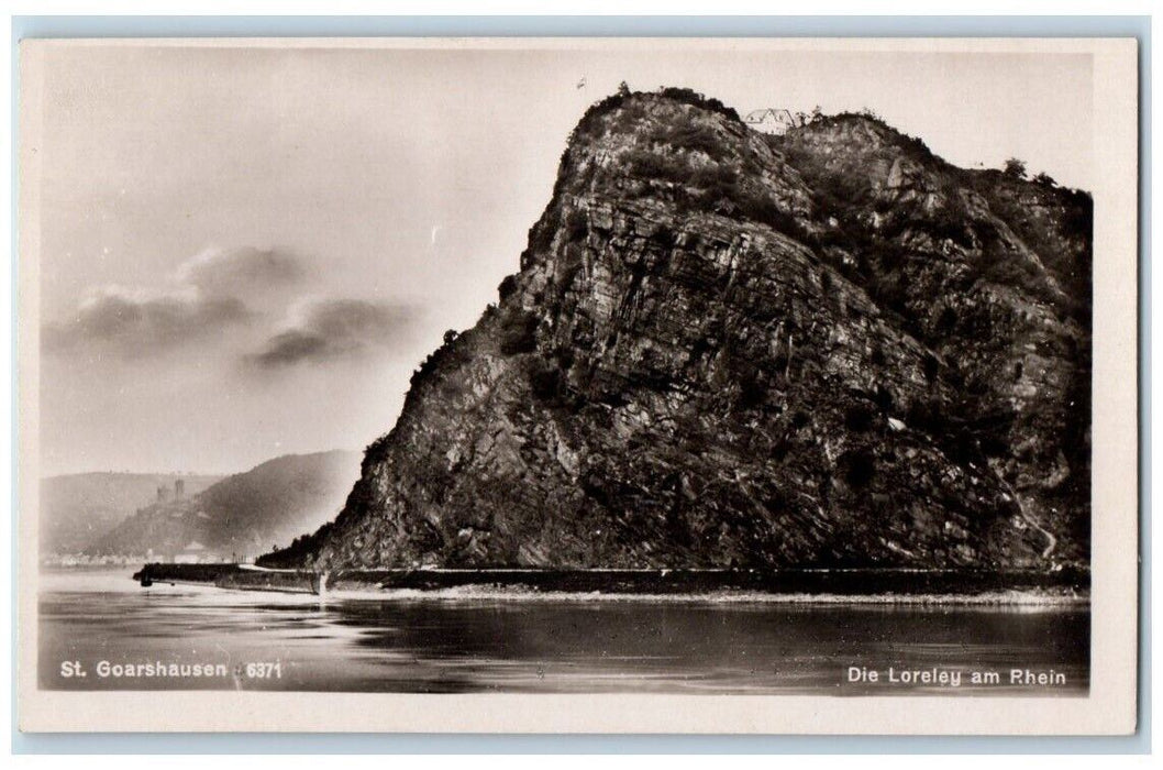 c1950's The Loreley On The Rhine Sankt Goarshausen Germany RPPC Photo Postcard