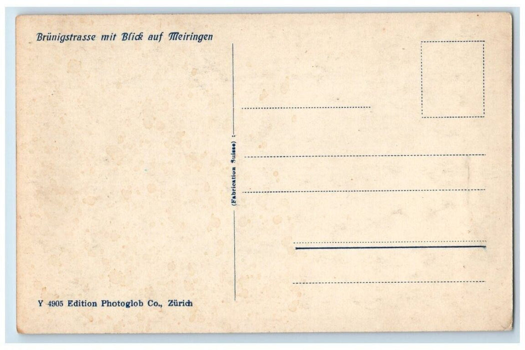 c1930's Brunigstrasse Horse Meiringen Bern Switzerland RPPC Photo Postcard
