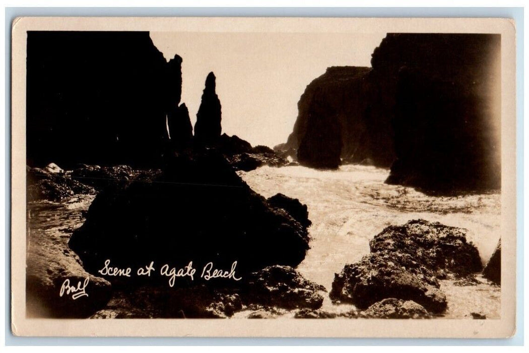 c1920's Agate Beach Pacific Ocean View Newport Oregon OR RPPC Photo Postcard