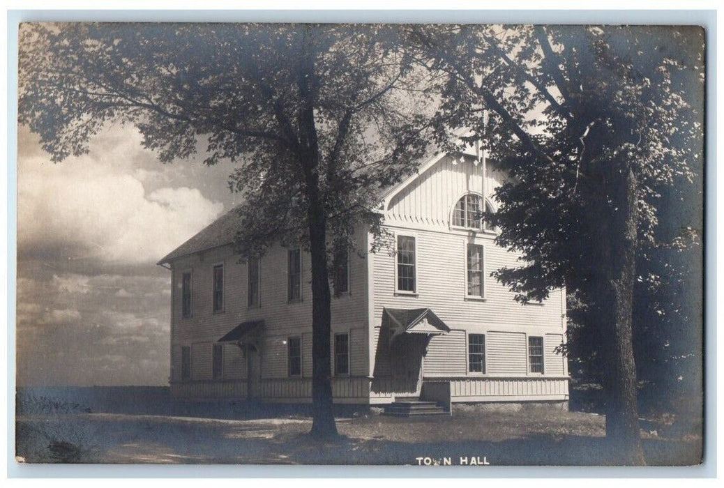 c1910's Town Hall View Oakham Massachusetts MA RPPC Photo Unposted Postcard