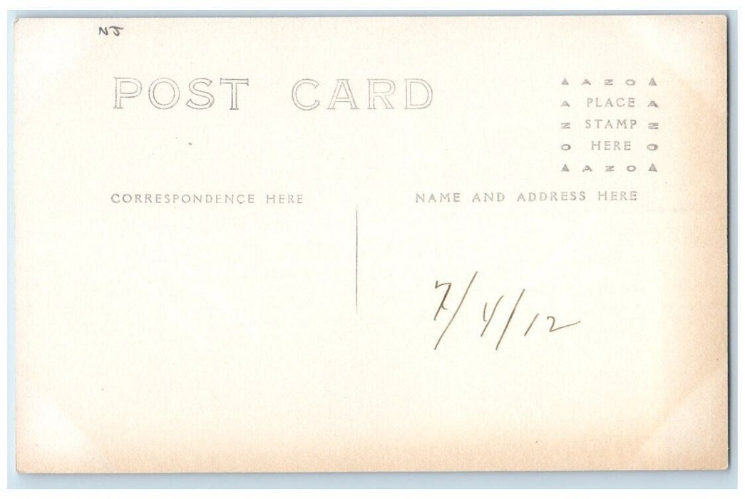 1912 Sailboat Dock Ocean Scene Asbury Park New Jersey NJ RPPC Photo Postcard
