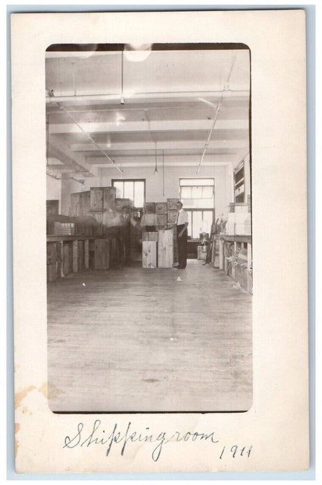 1912 Shipping Room Interior Occupational East Orange NJ RPPC Photo Postcard