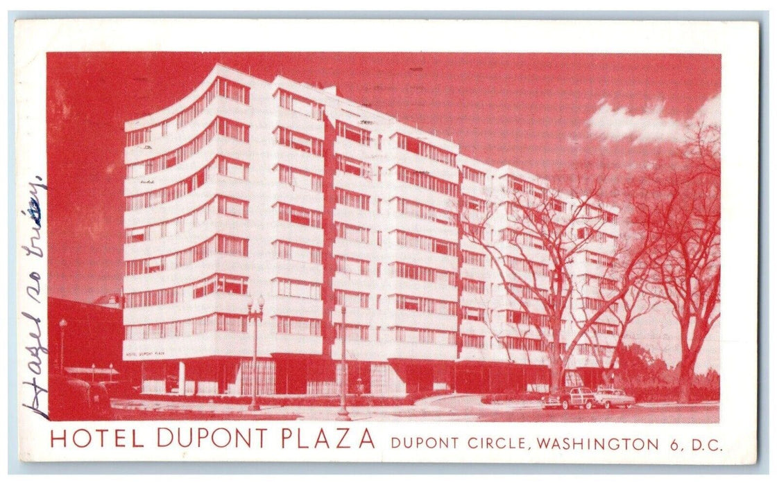 1959 Hotel Dupont Plaza Dupont Circle Washington DC Peoria Illinois IL Postcard